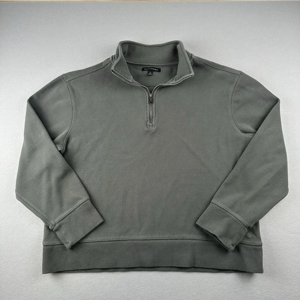 Banana Republic Men's‎ Gray Waffle Quarter Zip Pullover Size XL